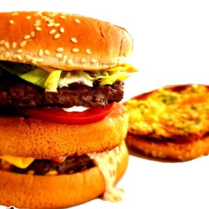 076 - Nanti's Double Decker Boeuf 2x 100g Hache Burger & ail toast